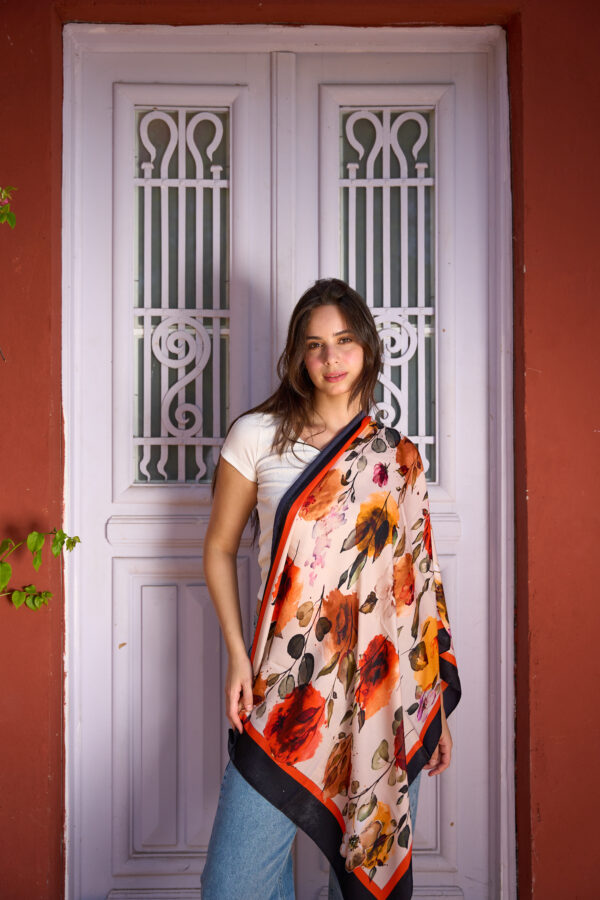 Elegant Flory Iranian Silk Scarf ALIRS-02