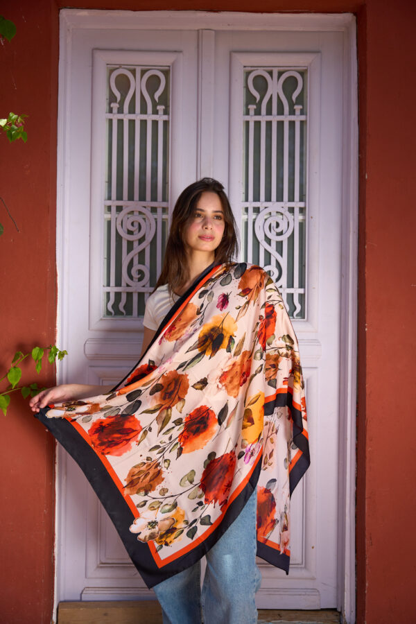 Elegant Flory Iranian Silk Scarf ALIRS-02