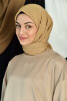 Luxury cotton square scarf-Camel