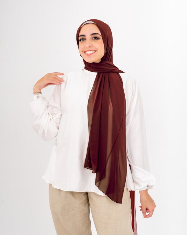 Crep Chiffon Amber Brown Scarf