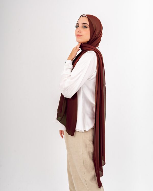 Crep Chiffon Amber Brown Scarf