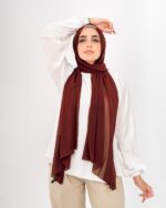 Crep Chiffon Amber Brown Scarf