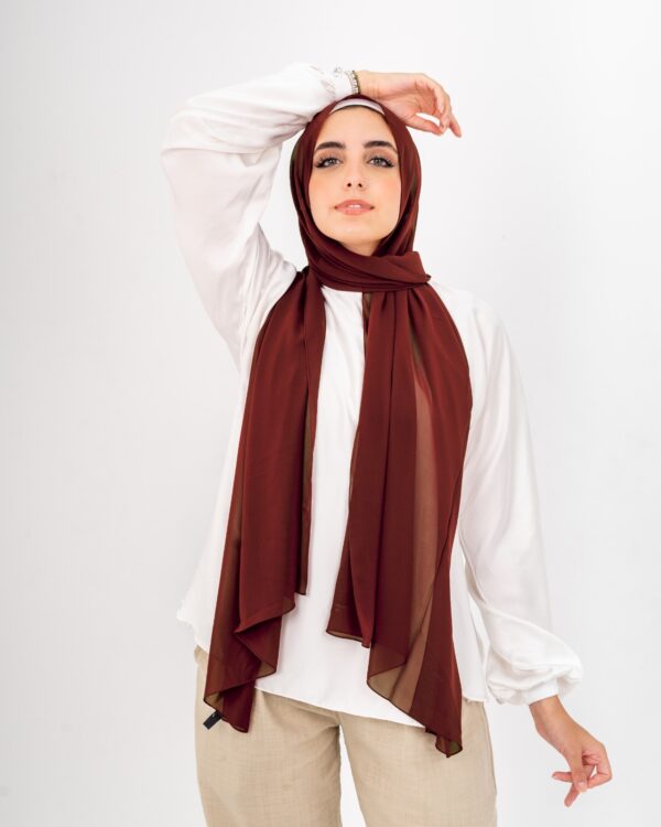 Crep Chiffon Amber Brown Scarf