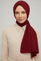 Maroon Madina Silky Crepe scarf