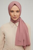 Madina Dusty Rose Silky Crepe scarf