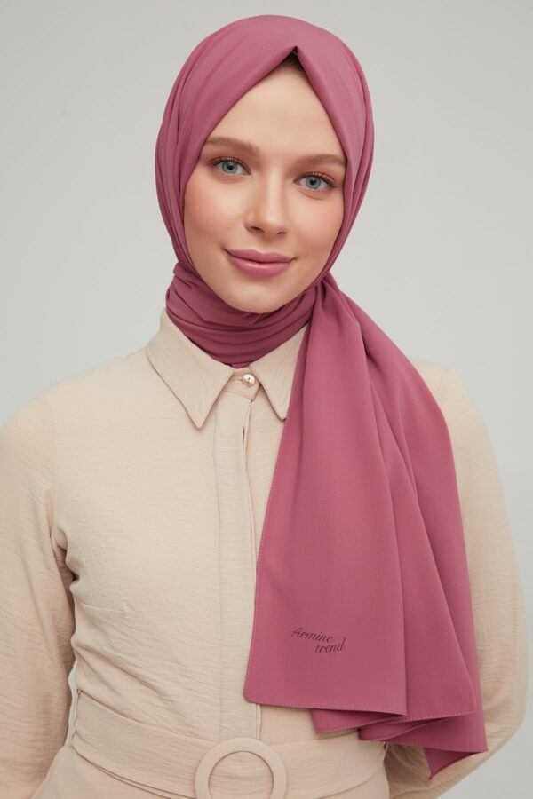 Madina Pink Silky Crepe scarf