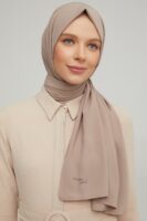 Madina Beige Silky Crepe scarf