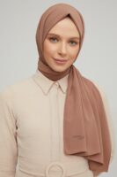 Madina Mocha Silky Crepe scarf