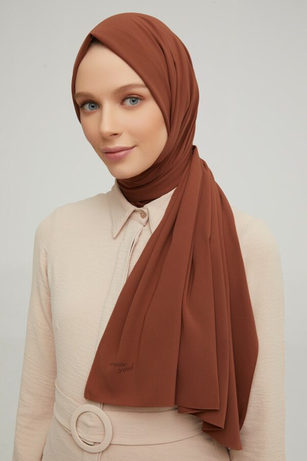 Madina Cocoa Silky Crepe scarf
