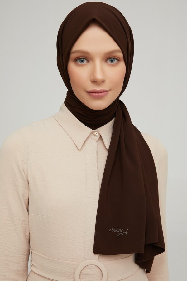 Madina Brown Silky Crepe scarf