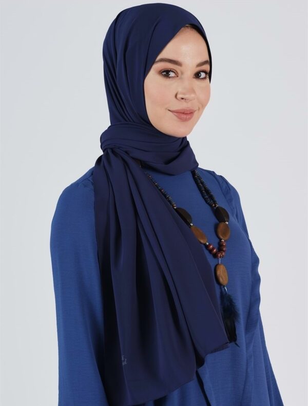 Madina Navy Blue Silky Crepe scarf