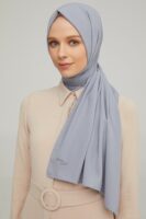 Madina Cloudy Gray Silky Crepe scarf