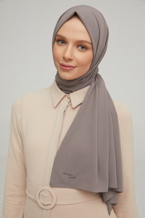 Madina Elephant Gray Silky Crepe scarf