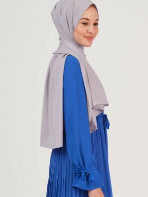 Madina Light Gray Silky Crepe scarf