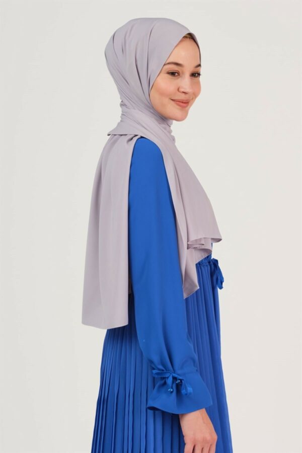 Madina Light Gray Silky Crepe scarf