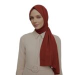 Madina Dark Orange Silky Crepe scarf