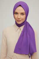 Madina Purple Silky Crepe scarf
