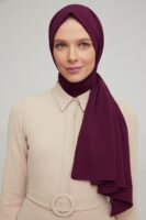 Madina Burgundy Silky Crepe scarf