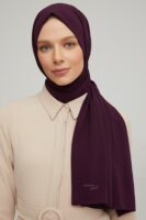 Madina Violet Silky Crepe scarf