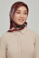 Red Landscape Pure Silk Scarf