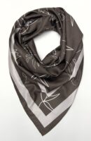 Leafy patterned satin scarf BRSP1-01