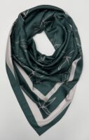 Leafy patterned satin scarf BRSP1-03