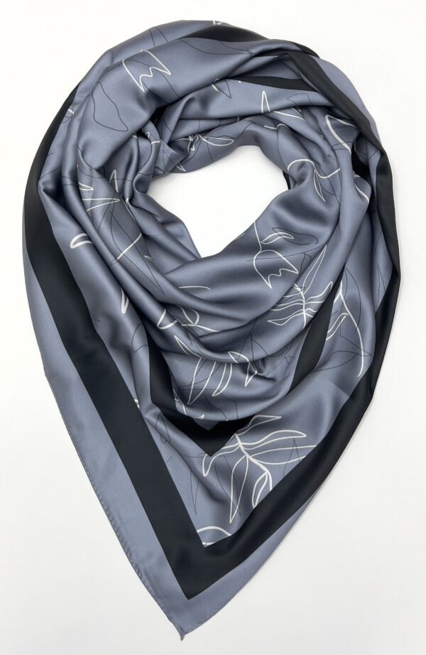 Leafy patterned satin scarf BRSP1-06