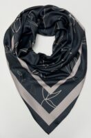 Leafy patterned satin scarf BRSP1-08
