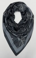 Leafy patterned satin scarf BRSP1-09