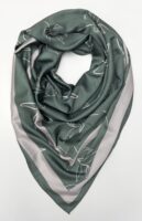 Leafy patterned satin scarf BRSP1-10