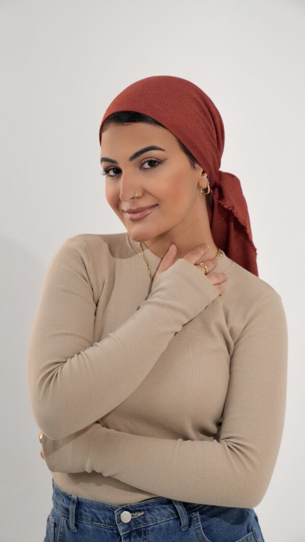 Luxury cotton square scarf-Taupe