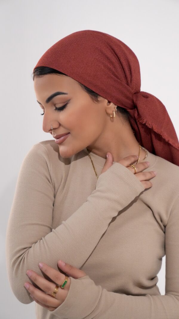 Luxury cotton square scarf-Taupe
