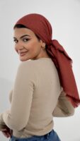 Luxury cotton square scarf-Taupe