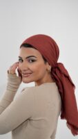 Luxury cotton square scarf-Taupe