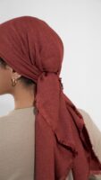 Luxury cotton square scarf-Taupe
