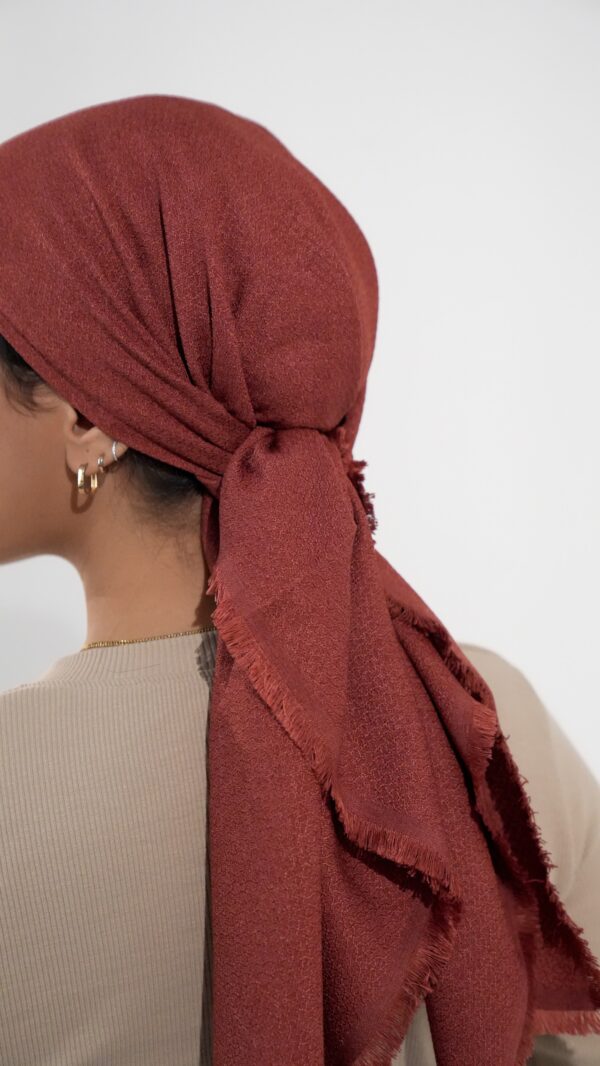 Luxury cotton square scarf-Taupe