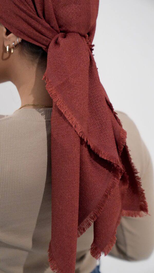 Luxury cotton square scarf-Taupe