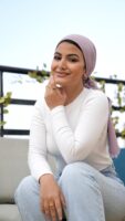 Luxury cotton square scarf-Lilac
