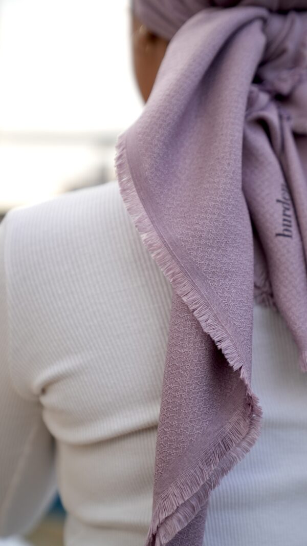 Luxury cotton square scarf-Lilac