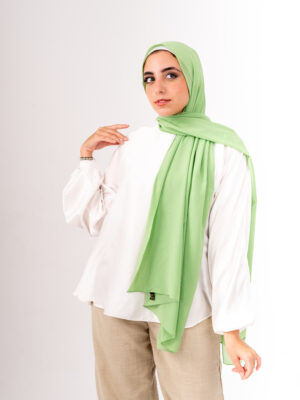 Natural Chiffon Scarf-Lime Green