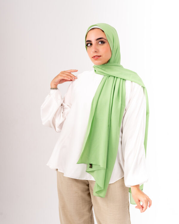 Natural Chiffon Scarf-Lime Green