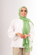 Natural Chiffon Scarf-Lime Green