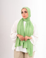 Natural Chiffon Scarf-Lime Green