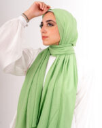 Natural Chiffon Scarf-Lime Green
