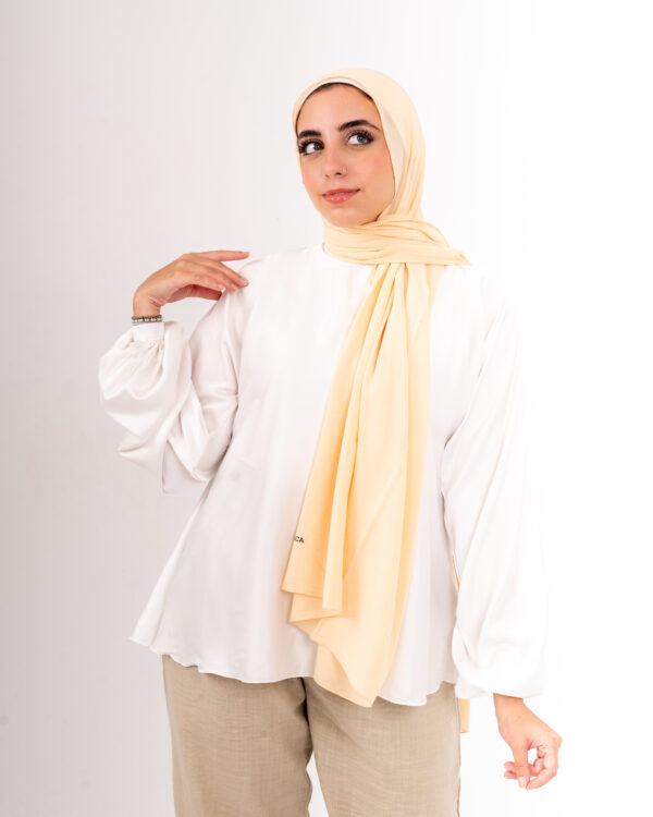 Natural Chiffon scarf-Soft Yellow