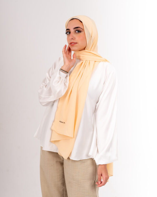 Natural Chiffon scarf-Soft Yellow