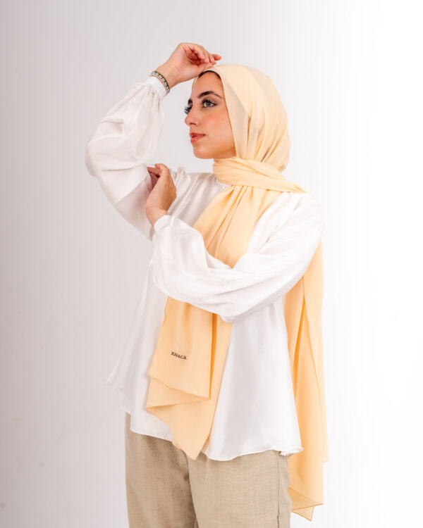Natural Chiffon scarf-Soft Yellow