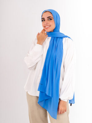 Natural Chiffon scarf-Sapphire