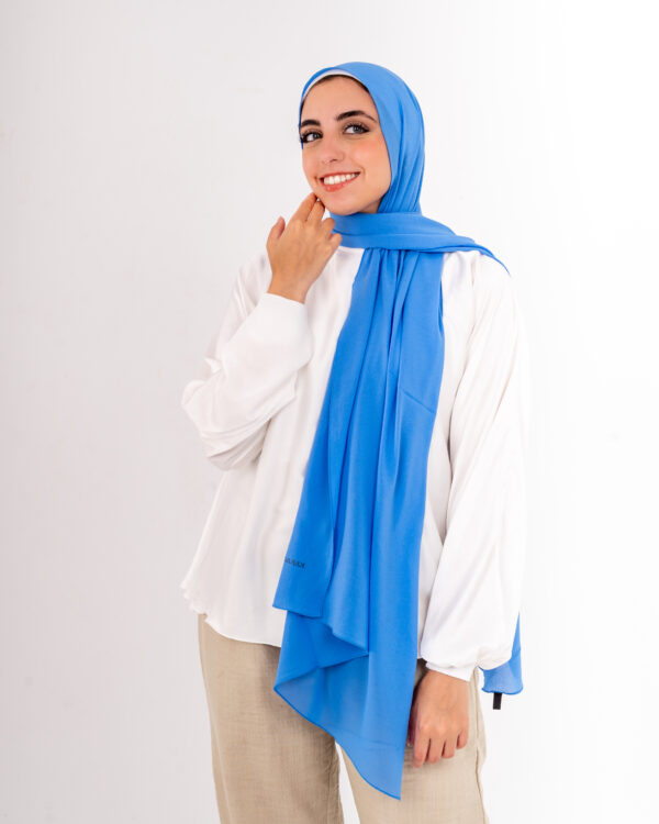 Natural Chiffon scarf-Sapphire