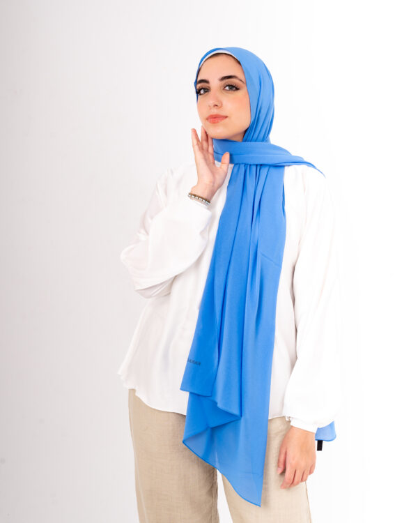 Natural Chiffon scarf-Sapphire